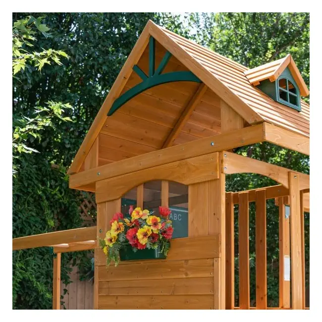 Spatiu de joaca din lemn de cedru kidkraft ridgeview deluxe clubhouse, complet echipat, pentru 9 copii - okekkf270855e