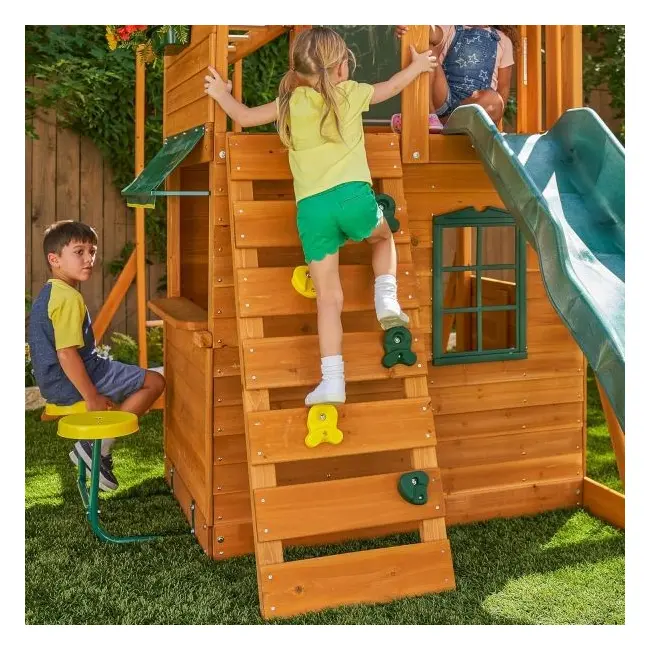Spatiu de joaca din lemn de cedru kidkraft ridgeview deluxe clubhouse, complet echipat, pentru 9 copii - okekkf270855e