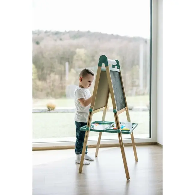 Tablita magnetica, Free2Play, 2 in 1, Cu litere si cifre , Din lemn, Conform cu standardul european de securitate EN71/123, 3 ani+, Multicolor BYN86397