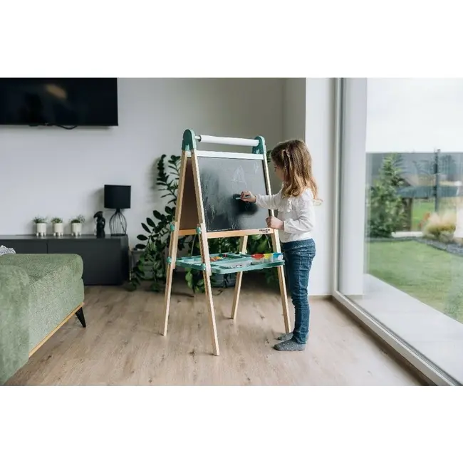 Tablita magnetica, Free2Play, 2 in 1, Cu litere si cifre , Din lemn, Conform cu standardul european de securitate EN71/123, 3 ani+, Multicolor BYN86397