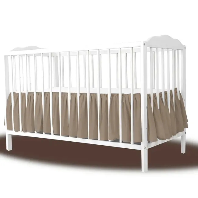 Volanas pentru saltea de patut, MimiNu, 120x60 cm, Din bumbac certificat Oeko Tex Standard 100, Colectia Royal, Mocha BYN6426972031028