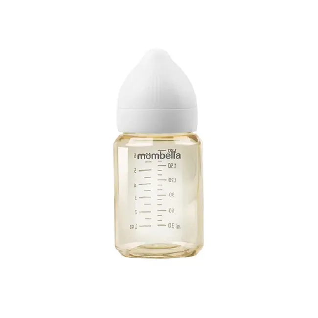 Biberon Anti-colici Mombella PPSU, 180 ml, cu Tetină Silicon S - Flux Lent (0-3 Luni) - Ivory KRTM01833