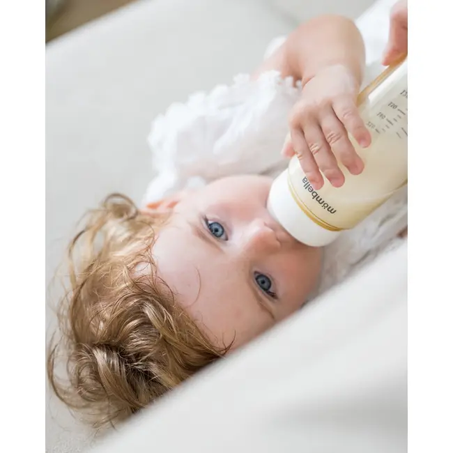 Biberon Anti-colici Mombella PPSU, 300 ml, cu Tetină Silicon L - Flux Rapid  (6-9 Luni) - Ivory KRTM01834
