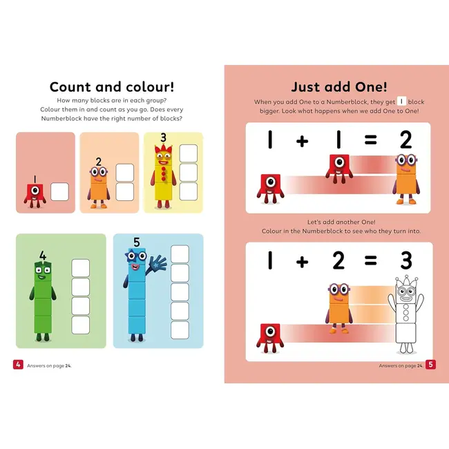 Carte cu activitati numberblocks - adunari si scaderi