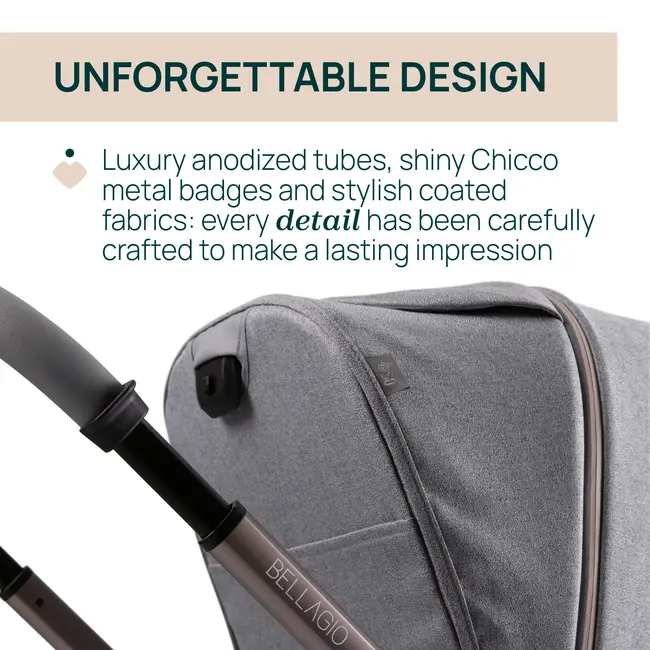 Carucior copii 3 in 1 Chicco Bellagio, Lunar Rock (gri deschis), 0luni+ CHC8713640+8713740+8714640-8