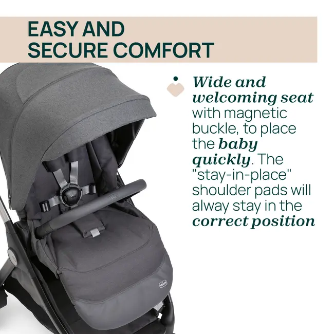 Carucior copii 3 in 1 Chicco Bellagio 2, Black Satin (negru), First Seat Recline, 0luni+ CHC8718345+8713745+8710045-8