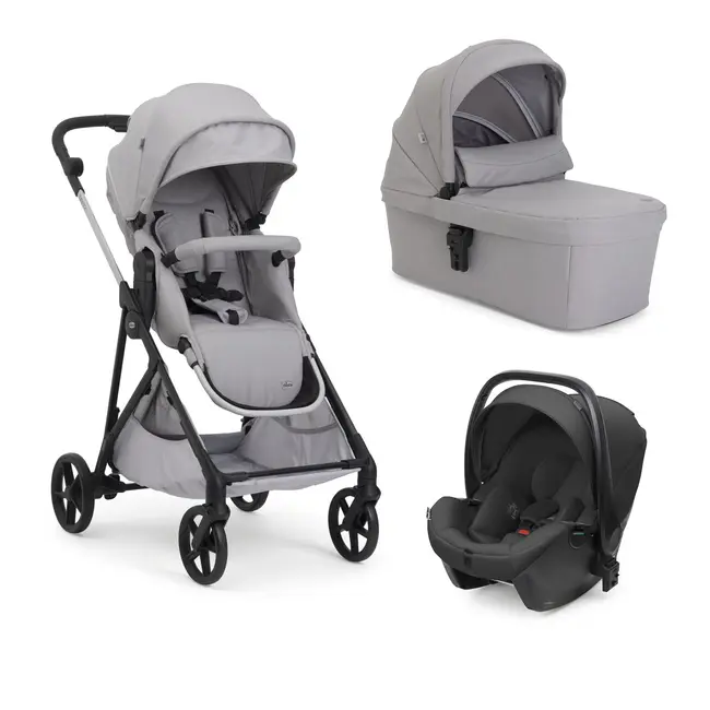 Carucior copii 3 in 1 Chicco Seety, cu scaun auto Kory Plus I-Size, Cloud (Gri), 0luni+ CHC8709756+8709856+8714645-8