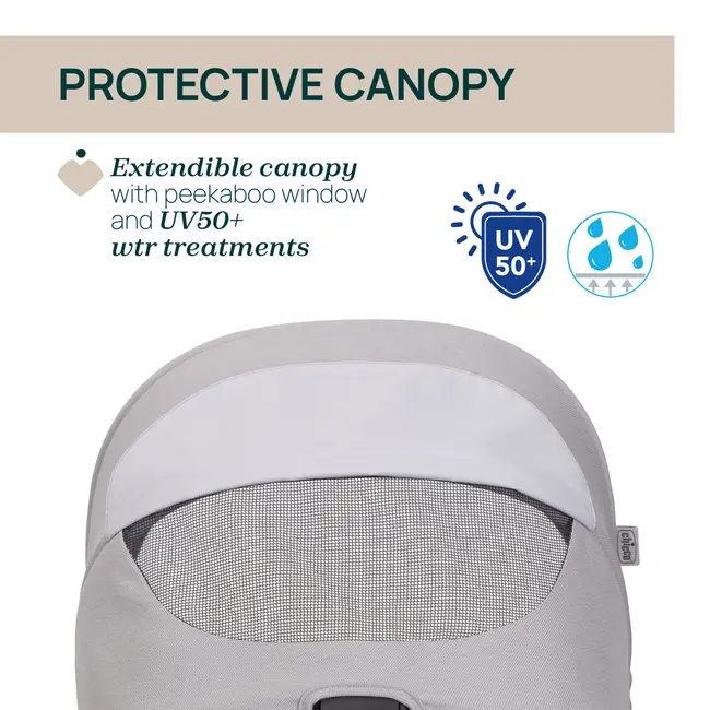 Carucior copii 3 in 1 Chicco Seety, cu scaun auto Kory Plus I-Size, Cloud (Gri), 0luni+ CHC8709756+8709856+8714645-8