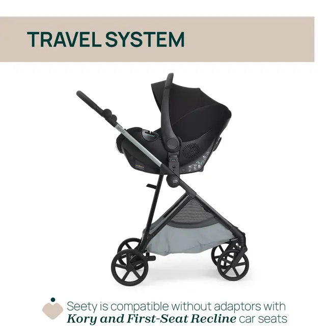 Carucior copii 3 in 1 Chicco Seety, cu scaun auto Kory Plus I-Size, Cloud (Gri), 0luni+ CHC8709756+8709856+8714645-8