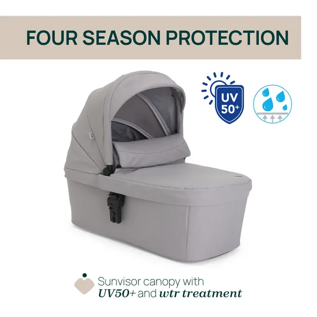 Carucior copii 3 in 1 Chicco Seety, cu scaun auto Kory Plus I-Size, Cloud (Gri), 0luni+ CHC8709756+8709856+8714645-8