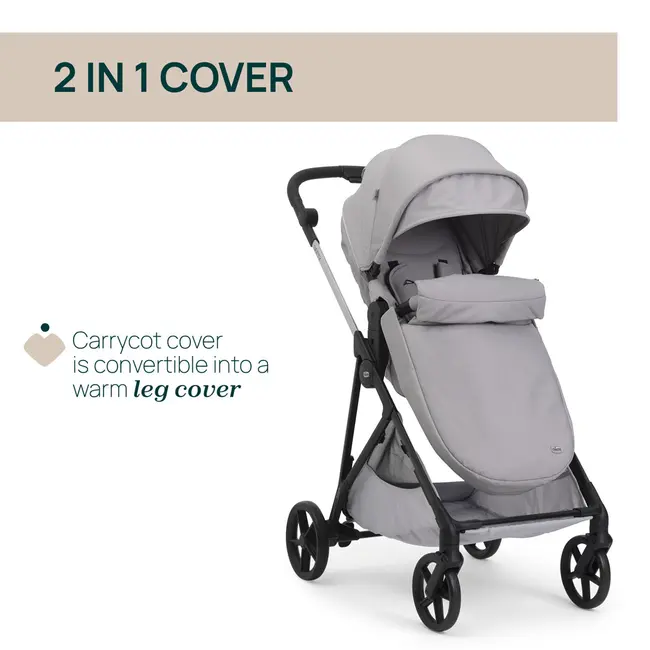 Carucior copii 3 in 1 Chicco Seety, cu scaun auto Kory Plus I-Size, Cloud (Gri), 0luni+ CHC8709756+8709856+8714645-8