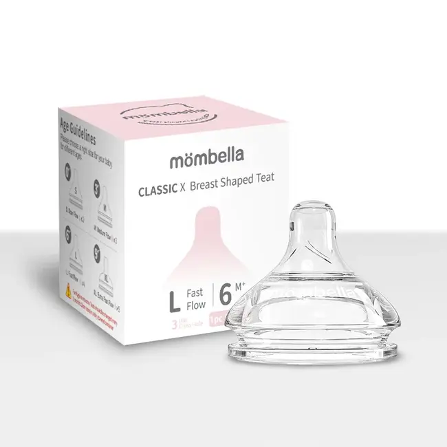 Tetină Biberon Classic Anti-colici Mombella, Flux Rapid (L), 6 Luni + KRTM01841