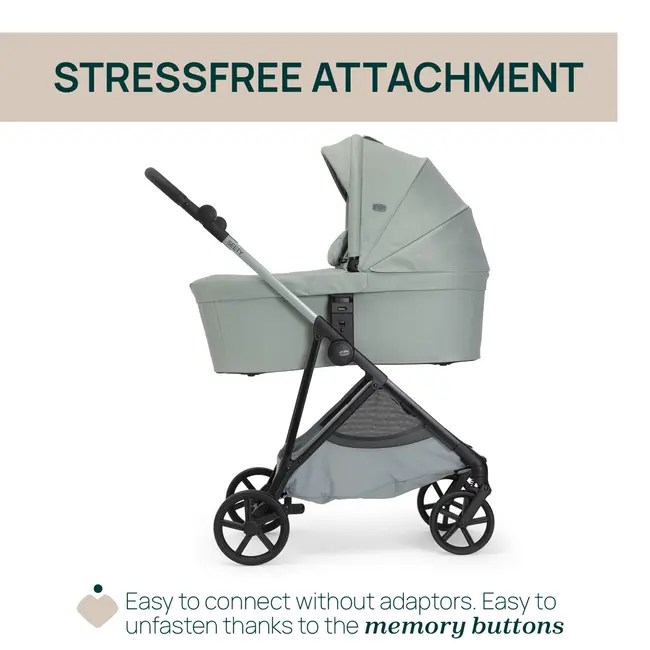 Carucior copii 3 in 1 Chicco Seety, cu scaun auto Kory Plus I-Size, Sage (Verde), 0luni+ CHC8709776+8709876+8714645-8