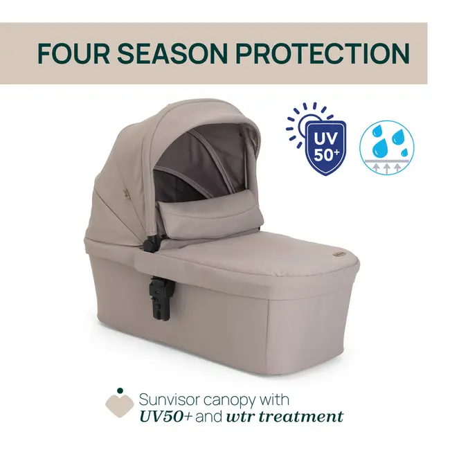 Carucior copii 3 in 1 Chicco Seety, cu scaun auto Kory Plus I-Size, Sandshell (Bej), 0luni+ CHC8709743+8709843+8714645-8