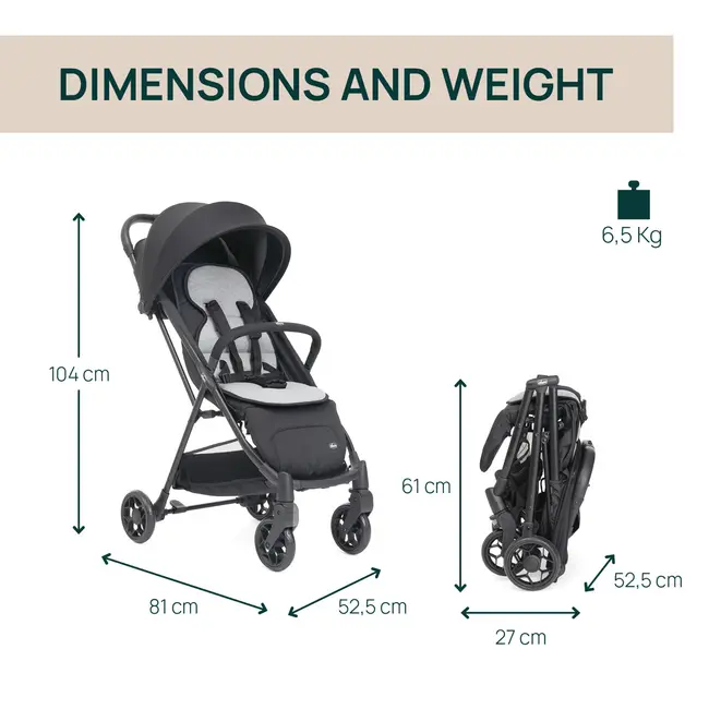 Carucior sport Chicco Taormina, Charcoal (Negru), 0luni+ CHC8715994-8