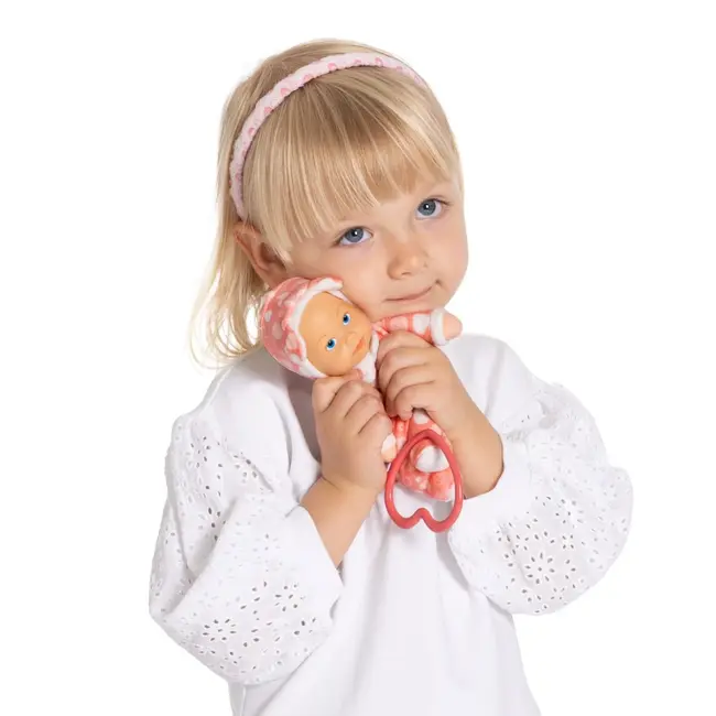 Jucarie copii Chicco Primul meu bebelus, roz cu inimioare, 0luni+ CHC1219310-1