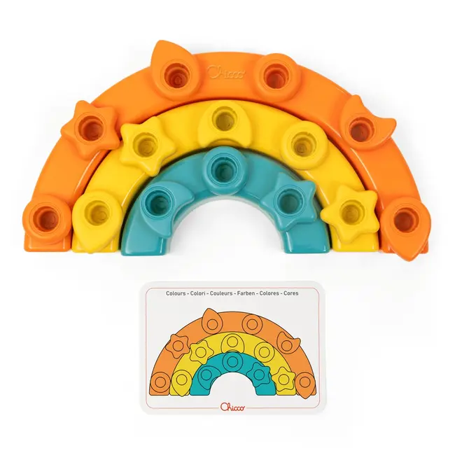 Jucarie de sortare si indemanare Chicco 2 in 1 Curcubeu, 1-3ani CHC12198-1