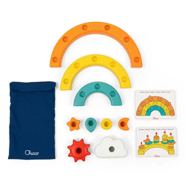 Jucarie de sortare si indemanare Chicco 2 in 1 Curcubeu, 1-3ani CHC12198-1