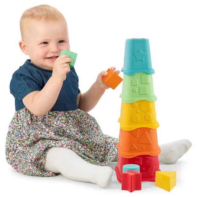 Jucarie ecologica de sortare si stivuire Chicco 2 in 1 Invatam sa numaram, 6-24luni CHC0937310-1