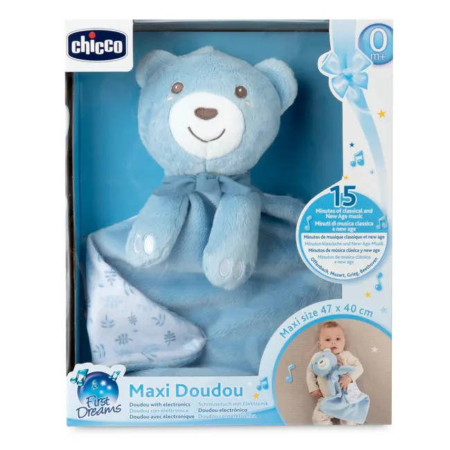 Jucarie muzicala Chicco Maxi DouDou FirstDreams, bleu (albastru), 0luni+ CHC1215920-1