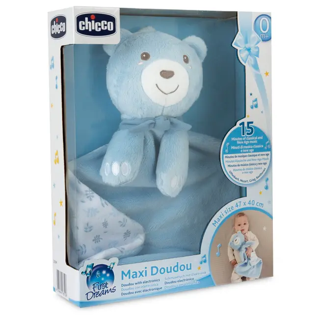 Jucarie muzicala Chicco Maxi DouDou FirstDreams, bleu (albastru), 0luni+ CHC1215920-1