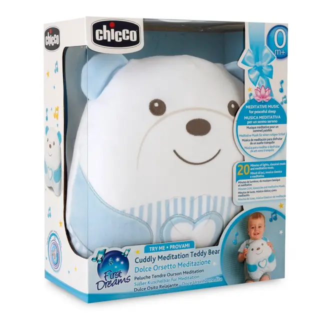 Jucarie ursulet de plus Chicco First Dreams pentru relaxare si meditatie, bleu, 0luni+ CHC1226620-1