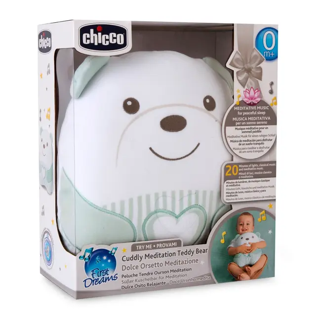 Jucarie ursulet de plus Chicco First Dreams pentru relaxare si meditatie, verde, 0luni+ CHC1226600-1