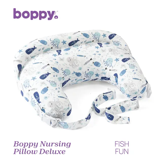 Perna alaptare Chicco Boppy Deluxe, Deluxe Fish Fun, 0luni+ CHC7991286-8