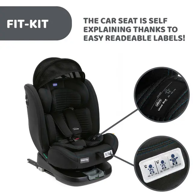 Scaun auto rotativ Chicco Unico EVO i-Size, BlackAir (Negru), de la nastere pana la 12 ani (40-150 cm) CHC8703172-8