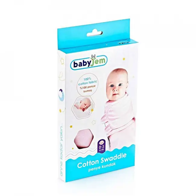Sistem de infasare din bumbac 0-3 luni BabyJem Swaddle (Culoare: Somon) JEMbj_4304