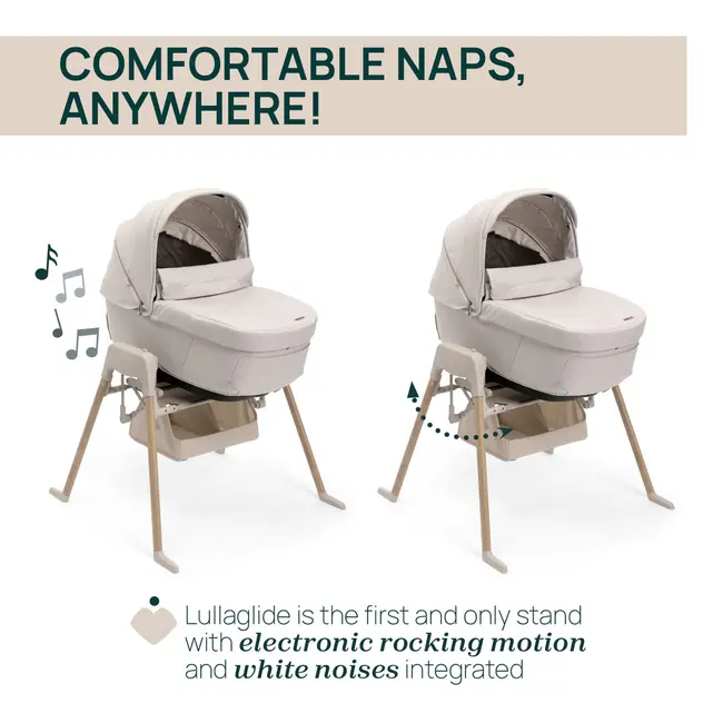 Suport electronic cu sistem de leganare Chicco E-Lullaglide, (compatibil scoica Kory Plus, landou si sezut carucior sport Bellagio), Natural, 0 luni+ CHC8717139-8