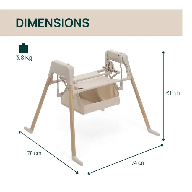 Suport electronic cu sistem de leganare Chicco E-Lullaglide, (compatibil scoica Kory Plus, landou si sezut carucior sport Bellagio), Natural, 0 luni+ CHC8717139-8