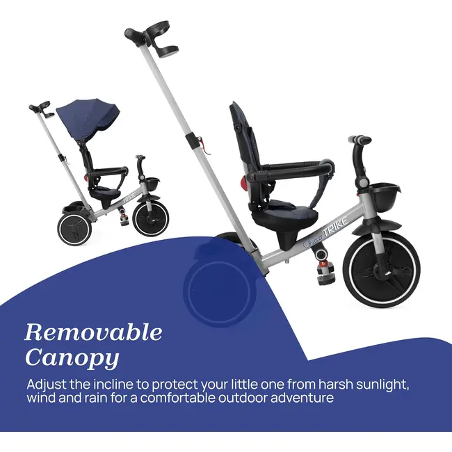 Tricicleta Evolutiva Chicco 4 in 1 cu copertina si maner, Albastra, 6 luni+ CHC1213600-1