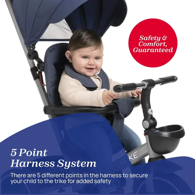 Tricicleta Evolutiva Chicco 4 in 1 cu copertina si maner, Albastra, 6 luni+ CHC1213600-1