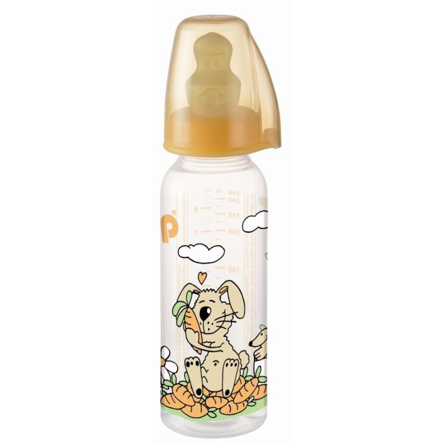 Biberon Family Unisex PP 250 ml cu tetina latex pt lapte, nr 1, nip 35005