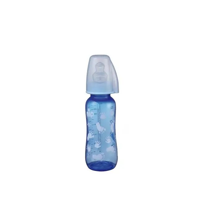 Biberon Trendy Boy PP 250 ml cu tetina silicon pt lapte, nr 1, nip 35036