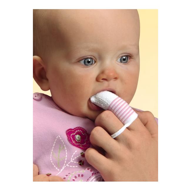 Periuta de dinti antibacteriana cu ioni de argint, pentru folosire pe deget, 0-12 luni, nip 37070
