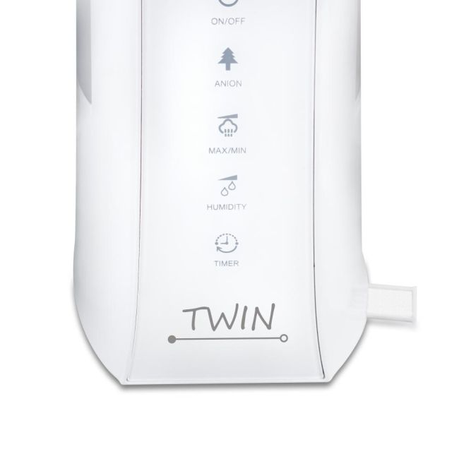 Umidificator cu ionizare si difuzor arome TWIN alb, Airbi BI3222