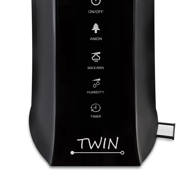 Umidificator cu ionizare si difuzor arome TWIN negru, Airbi BI3221