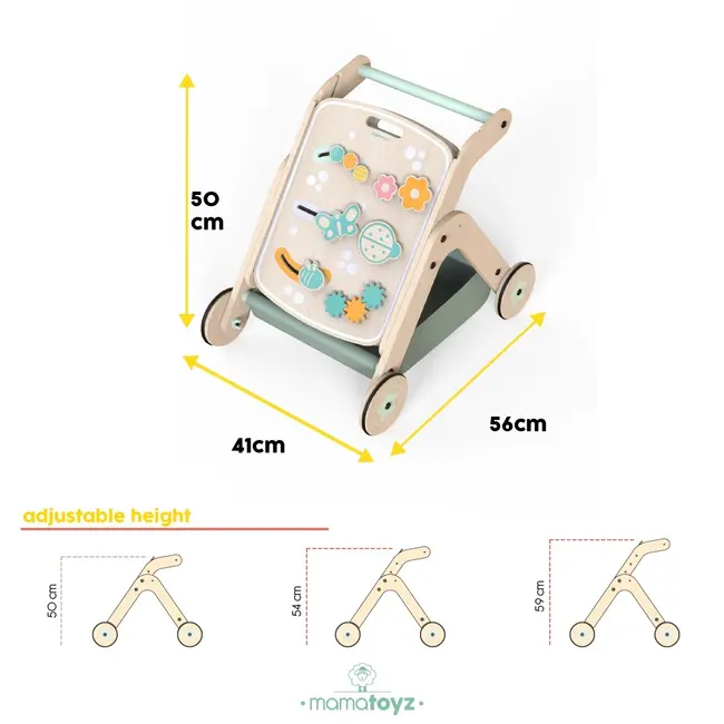 Antepremergator model BBQ din lemn 5 in 1 MamaToyz cu masuta de activitati JEMMtyz_tch