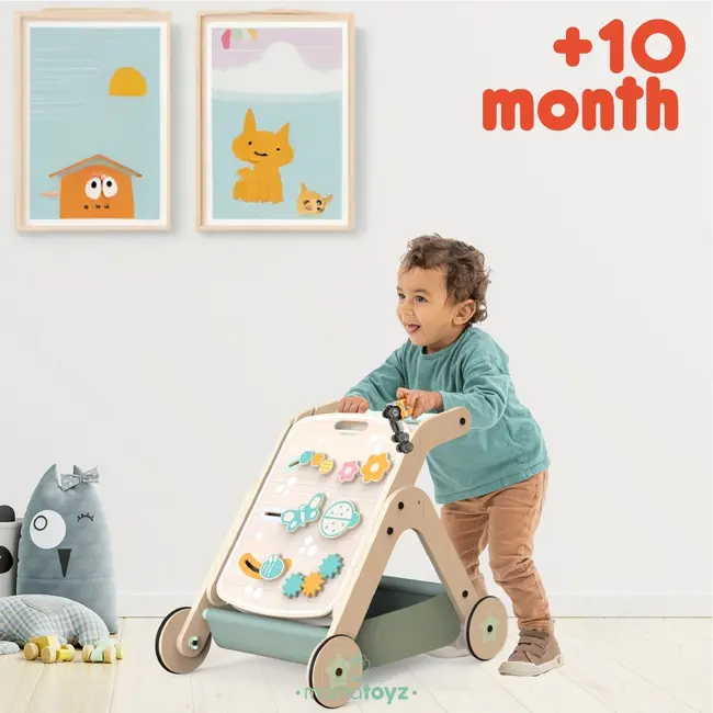 Antepremergator model CITY din lemn 5 in 1 MamaToyz cu masuta de activitati JEMMtyz_tcit