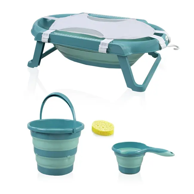 Set cadita pliabila de baie Babyjem, 5 piese, turcoaz JEMbj_5964
