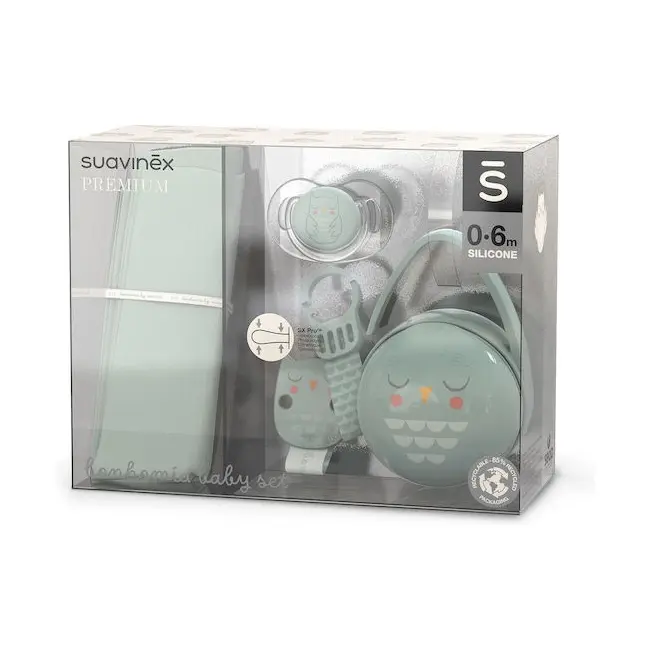 Set cadou BONHOMIA 4 piese, menta, Suavinex JEM8426420080736