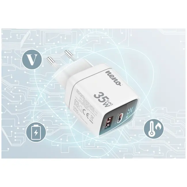 Adaptor priza 35W cu incarcare rapida si protectie supracurent JEMNEN-DOM-LS001