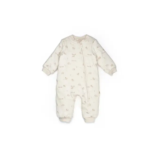 Salopeta cu fermoar, Lamb, BabyCosy, 100% bumbac organic (Marime: 12-18 Luni) JEMBC-CSY8187-12