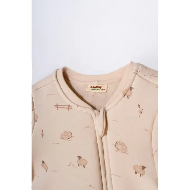 Salopeta cu fermoar, Lamb, BabyCosy, 100% bumbac organic (Marime: 12-18 Luni) JEMBC-CSY8187-12