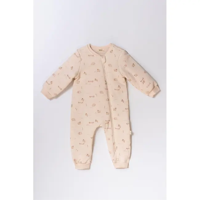 Salopeta cu fermoar, Lamb, BabyCosy, 100% bumbac organic (Marime: 18-24 Luni) JEMBC-CSY8187-18