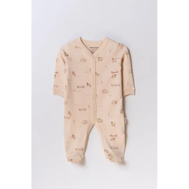 Set 2 salopete lungi, Lamb, BabyCosy, 100% bumbac organic (Marime: 3-6 Luni) JEMBC-CSY8181-3