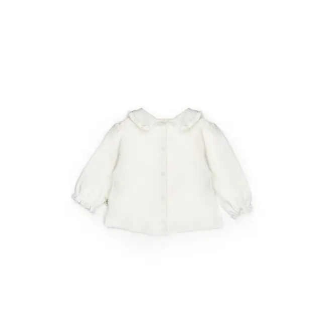 Set bluză cu volănaș și pantalonași, Bow, BabyCosy, 100%bumbac organic (Marime: 6-9 luni) JEMBC-CSY8153-6