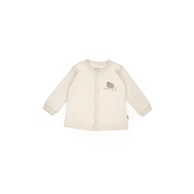 Set bluzita cu capse si pantalon, Lamb, BabyCosy, 100%bumbac organic (Marime: 3-6 Luni) JEMBC-CSY8186-3